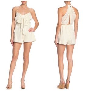 NWT Show Me Your Mumu Melissa Romper small gold off white ivory shorts